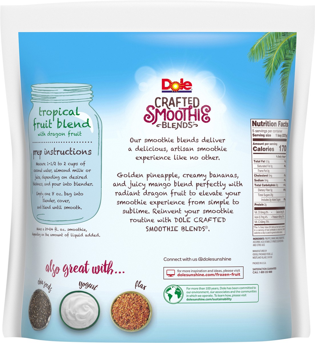 slide 7 of 9, Dole Smoothies, 40 oz