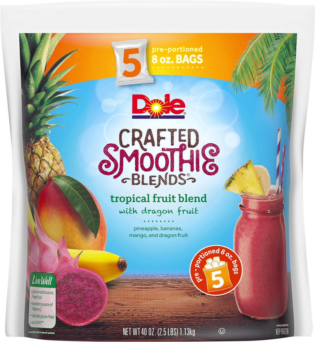 slide 4 of 9, Dole Smoothies, 40 oz