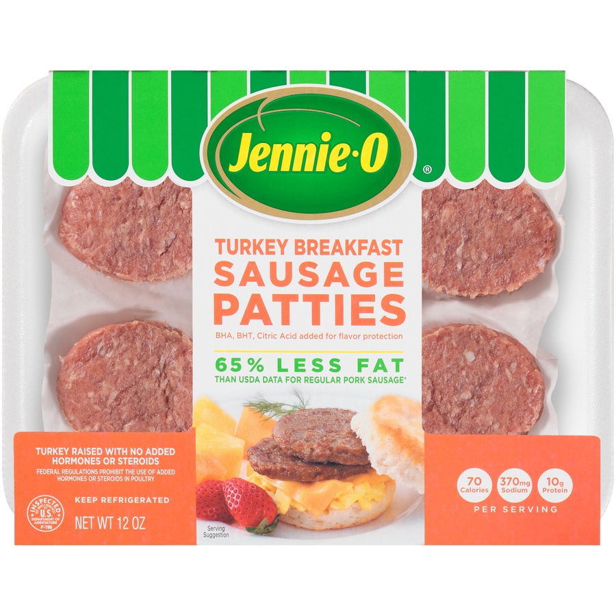 slide 1 of 6, Jennie-O Turkey Breakfast Sausage Patties 90% Lean, 12 oz