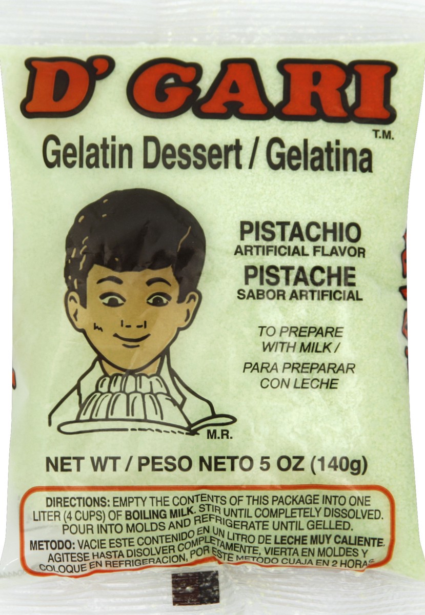 slide 5 of 5, D'Gari Pistachio Gelatin Dessert, 4.9 oz