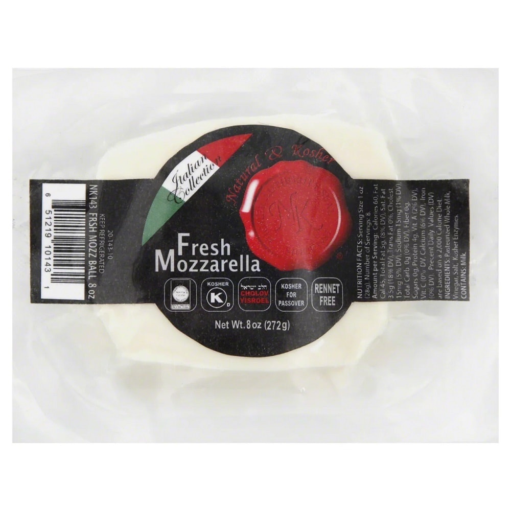 slide 1 of 1, Natural & Kosher Natural Kosher Fresh Mozzarella 8 Oz, 8 oz