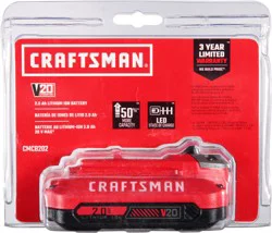 Craftsman 20 Volts 2.0 Ah Lithium Ion Battery 1 ea