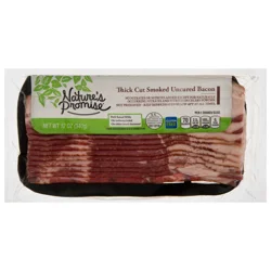 Nature's Promise Smoked Thick Cut Uncured Bacon Sliced