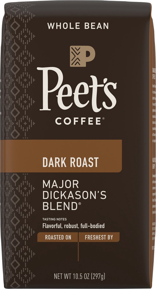 slide 7 of 9, Peet's Coffee, Major Dickason's Blend, Dark Roast Whole Bean Coffee - 10.5oz Bags, 10.5 oz