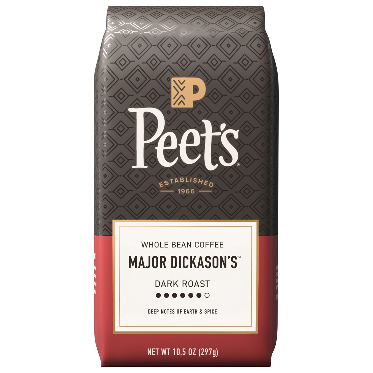 slide 1 of 9, Peet's Coffee Major Dickason's Blend Dark Roast Whole Bean Coffee - 10.5 oz Bags, 10.5 oz