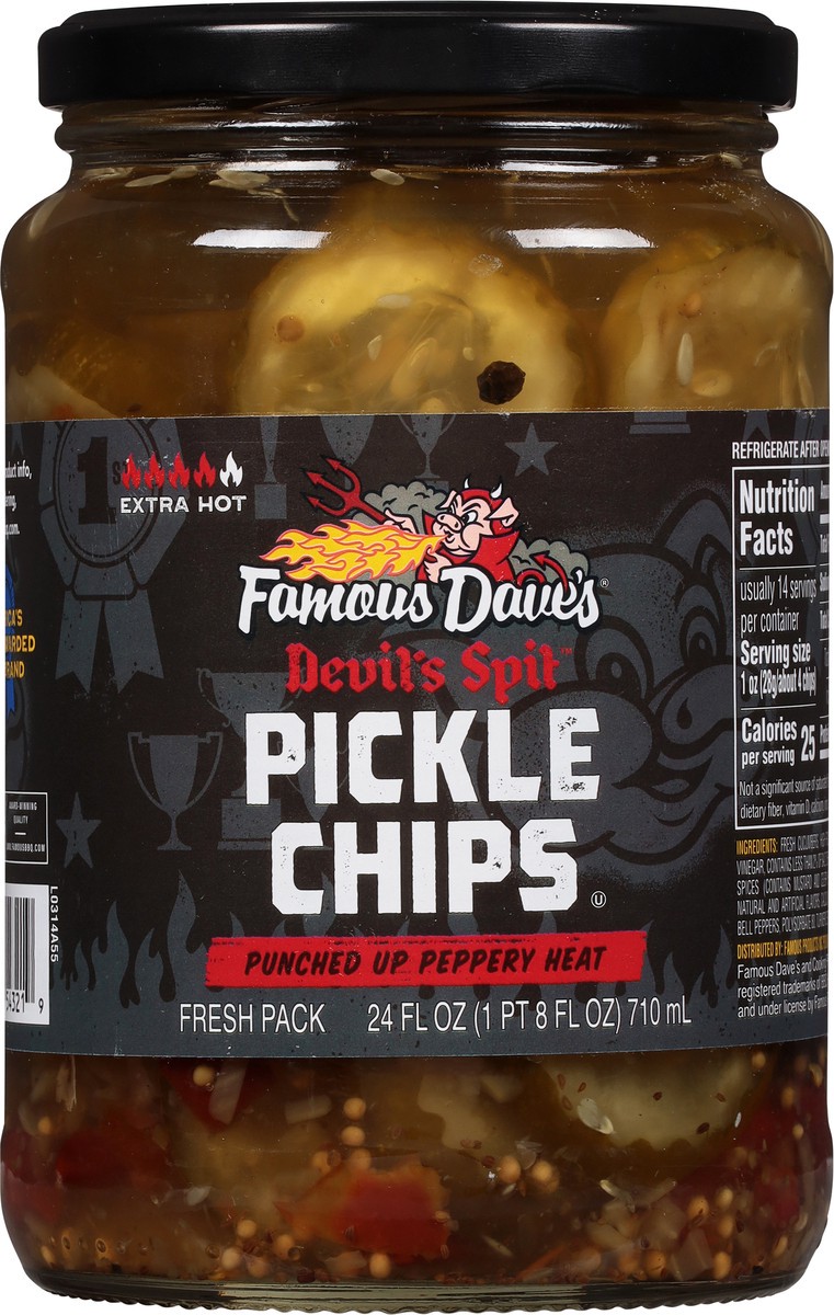 slide 6 of 9, Famous Dave's Devils Spit Pickle Chips, 24 oz