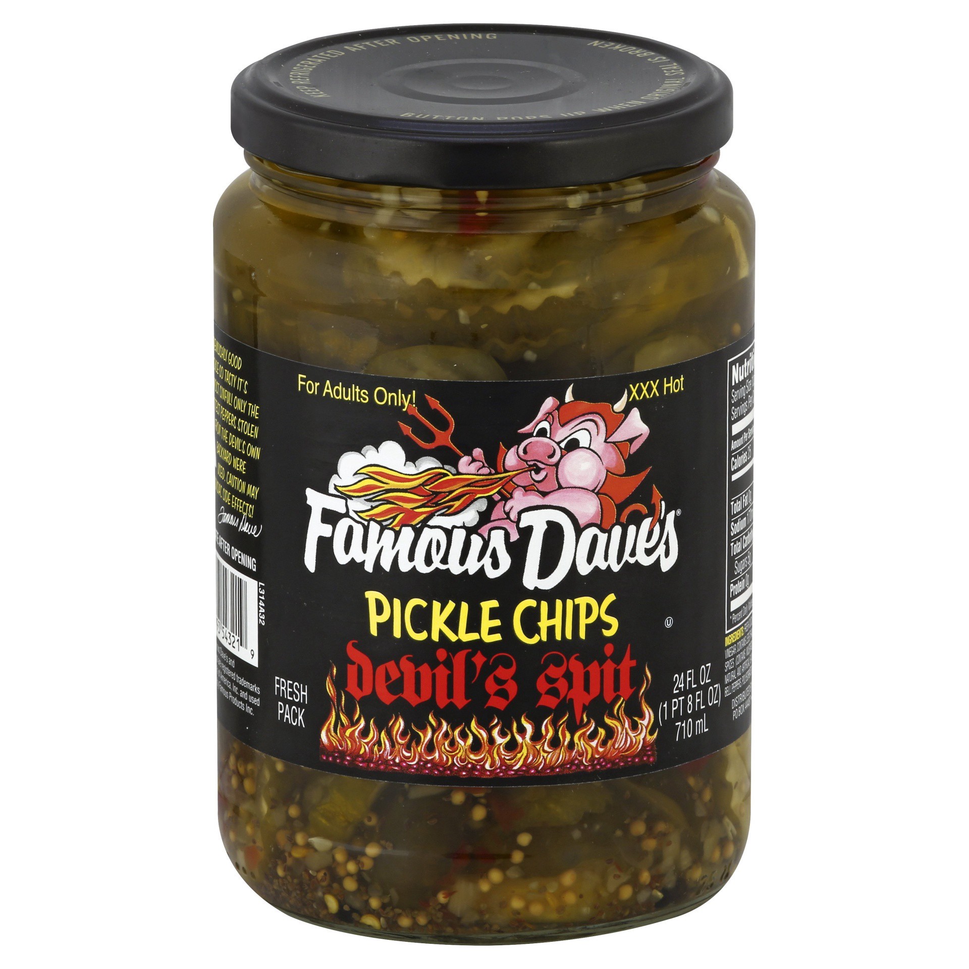 slide 1 of 9, Famous Dave's Devils Spit Pickle Chips, 24 oz