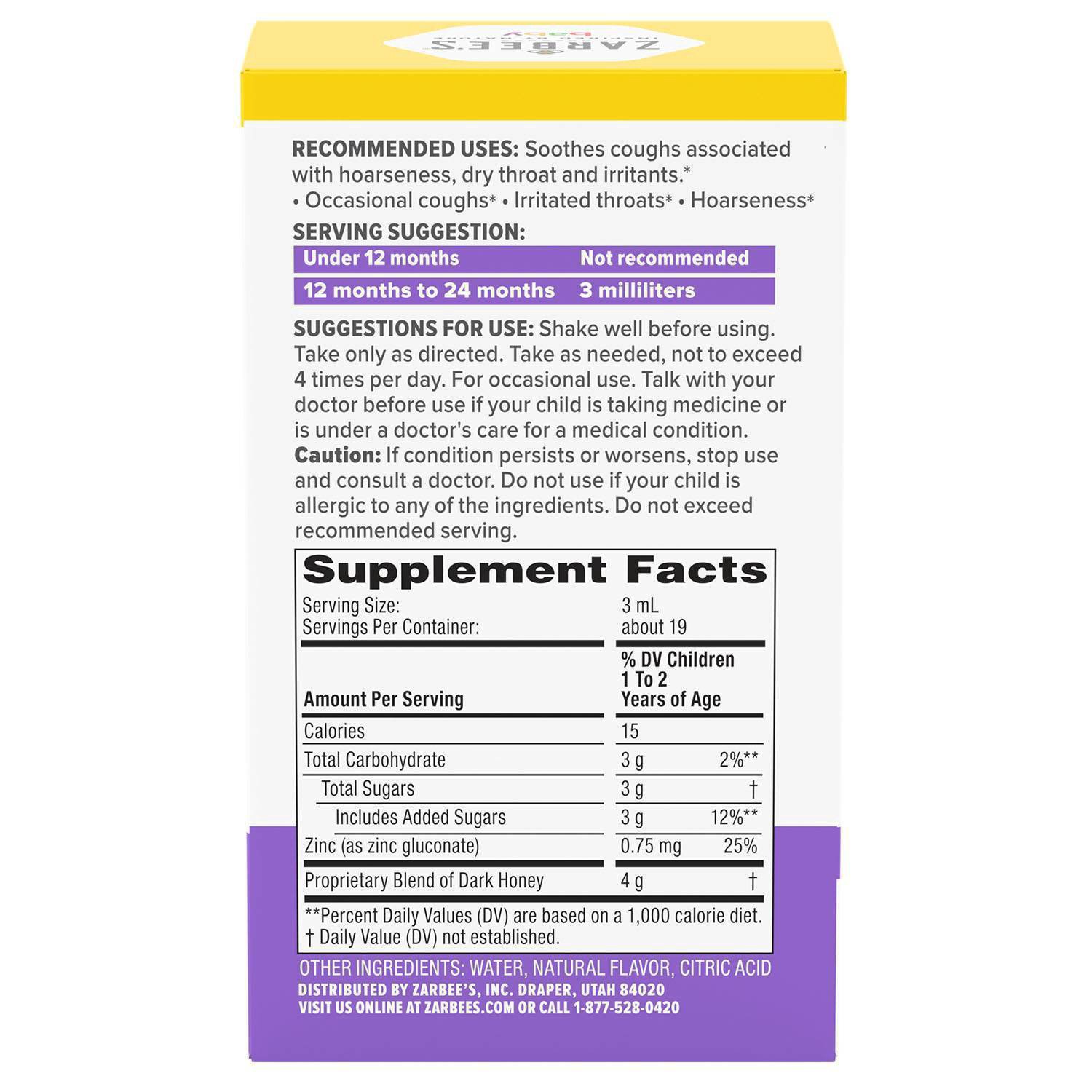 slide 14 of 15, Zarbee's Naturals Baby Cough Syrup + Immune with Honey & Zinc, Natural Cherry Flavor, 2 Fl Oz, 2 fl oz