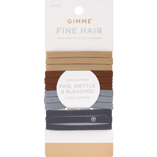 slide 1 of 1, Gimme Beauty Fine Hair Bands, Neutral, 12 Ct, 12 ct