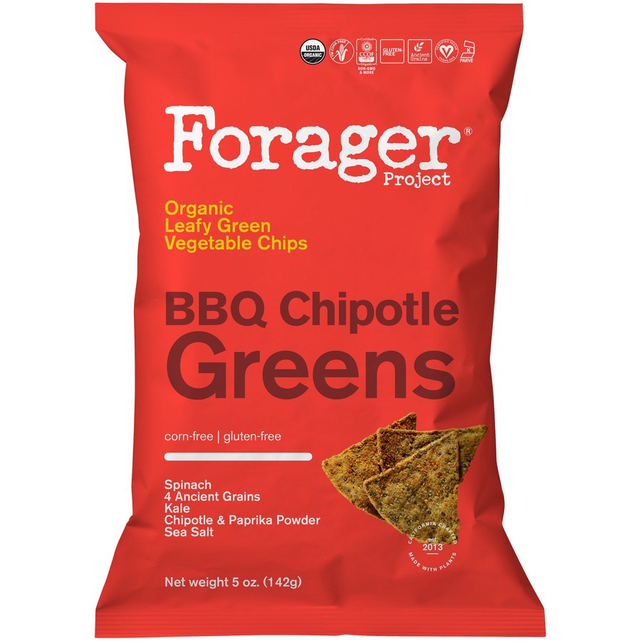 slide 1 of 10, Forager Project Vegetable Chips Chipotle BBQ Greens, 5 oz