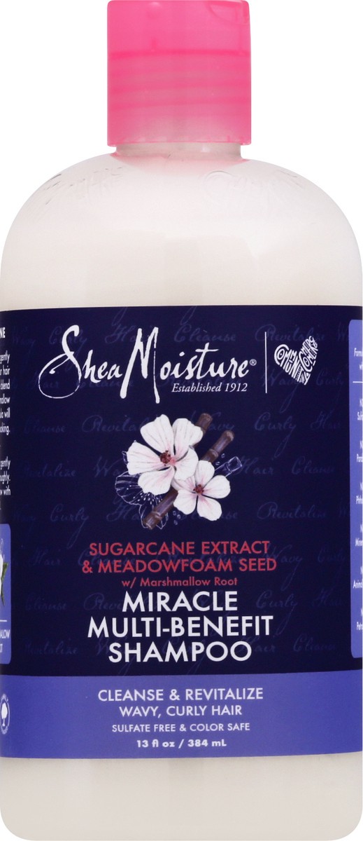 slide 2 of 9, SheaMoisture Multi-Benefit Shampoo Sugarcane and Meadowfoam, 13 oz, 13 fl oz