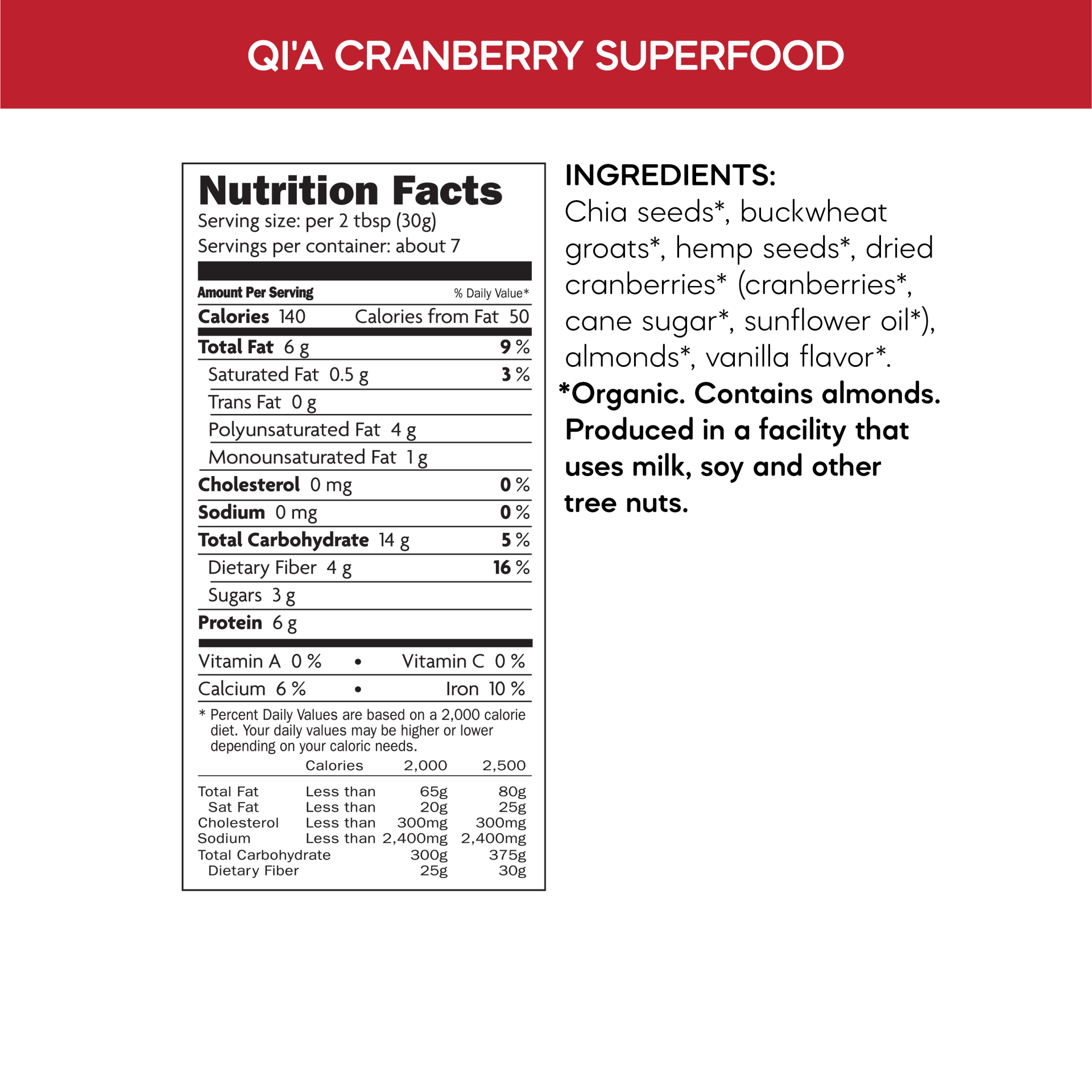 slide 5 of 6, Nature's Path Qi'a Organic Cranberry Cereal 8oz Pouch, 7.9 oz