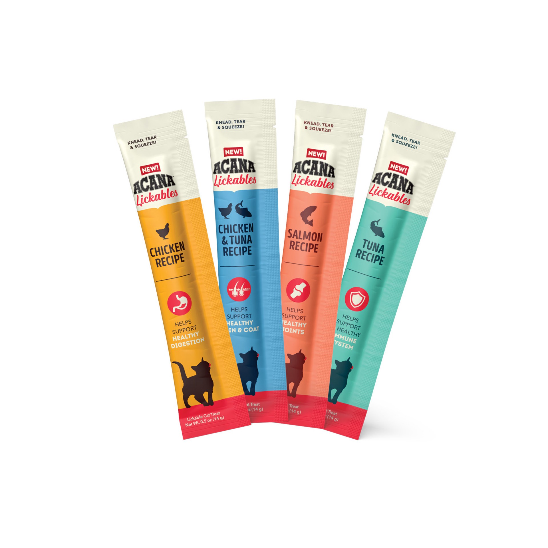 slide 1 of 3, ACANA Lickables Cat Treats Variety Pack, 4 oz., Count of 8, 1 ct