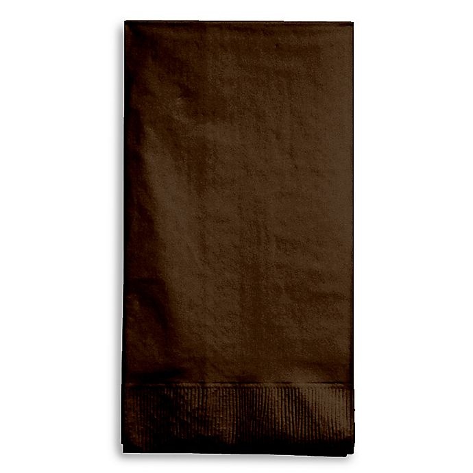 slide 1 of 1, Creative Converting 2-Ply Paper Guest Towels - Chocolate, 100 ct