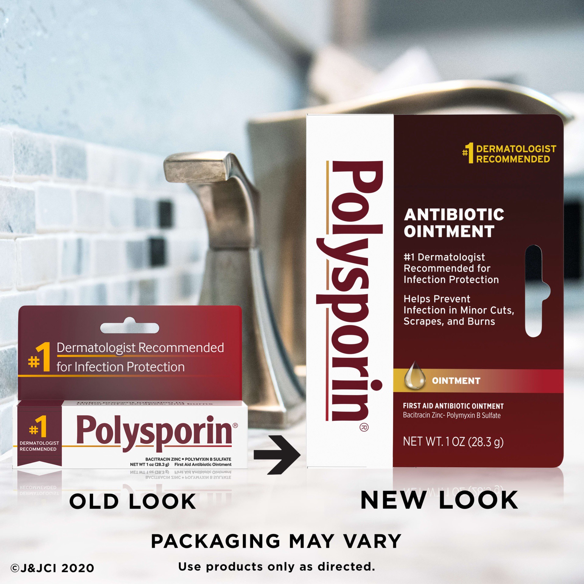 slide 2 of 6, Polysporin First Aid Topical Antibiotic Skin Ointment with Bacitracin Zinc & Polymyxin B Sulfate, For Infection Protection & Wound Care, Neomycin-Free, Travel Size, 1 oz, 1 oz