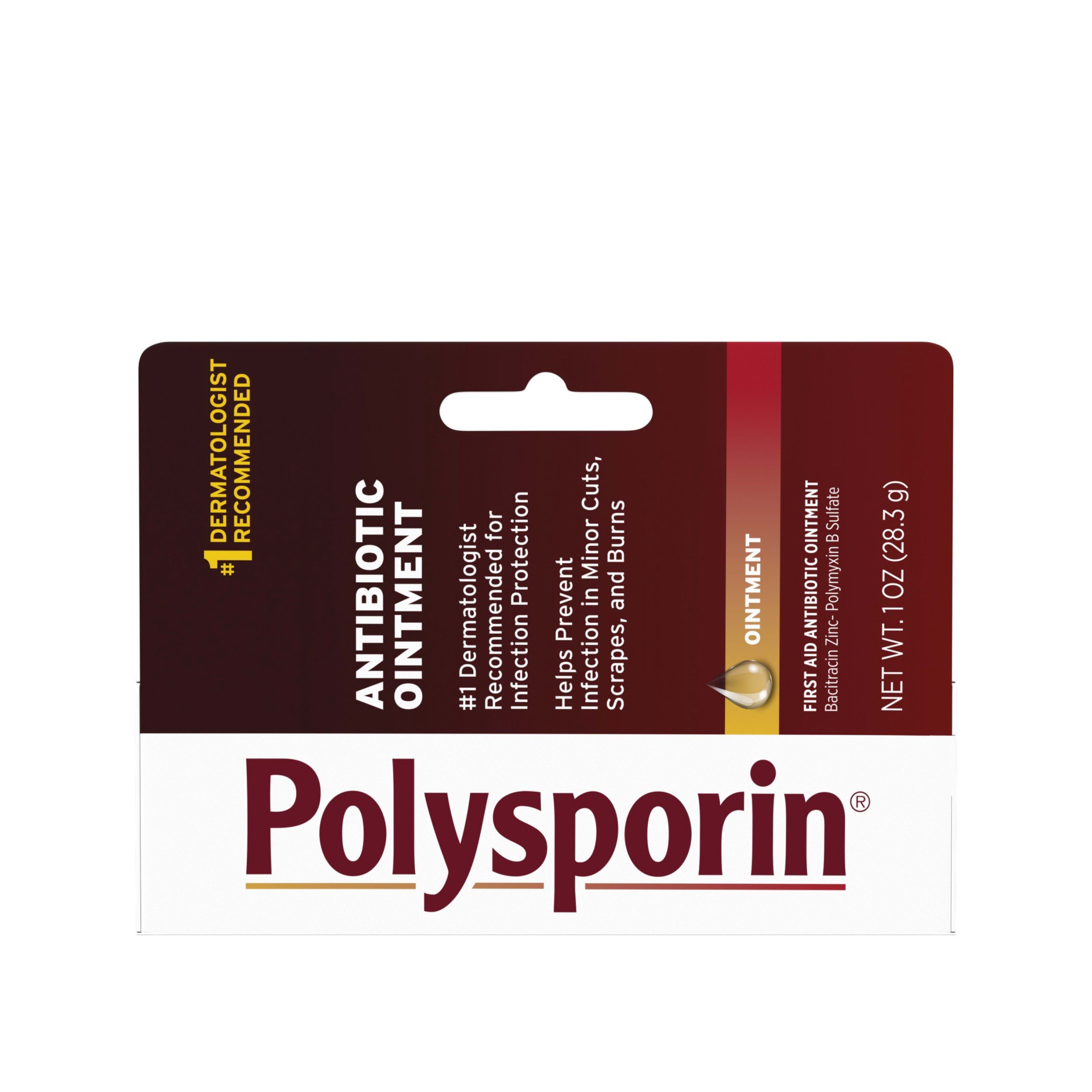 slide 5 of 6, Polysporin First Aid Topical Antibiotic Skin Ointment with Bacitracin Zinc & Polymyxin B Sulfate, For Infection Protection & Wound Care, Neomycin-Free, Travel Size, 1 oz, 1 oz