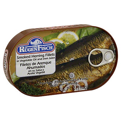 slide 1 of 1, Rugen Fisch Smoked Herring Fillets, 6.7 oz