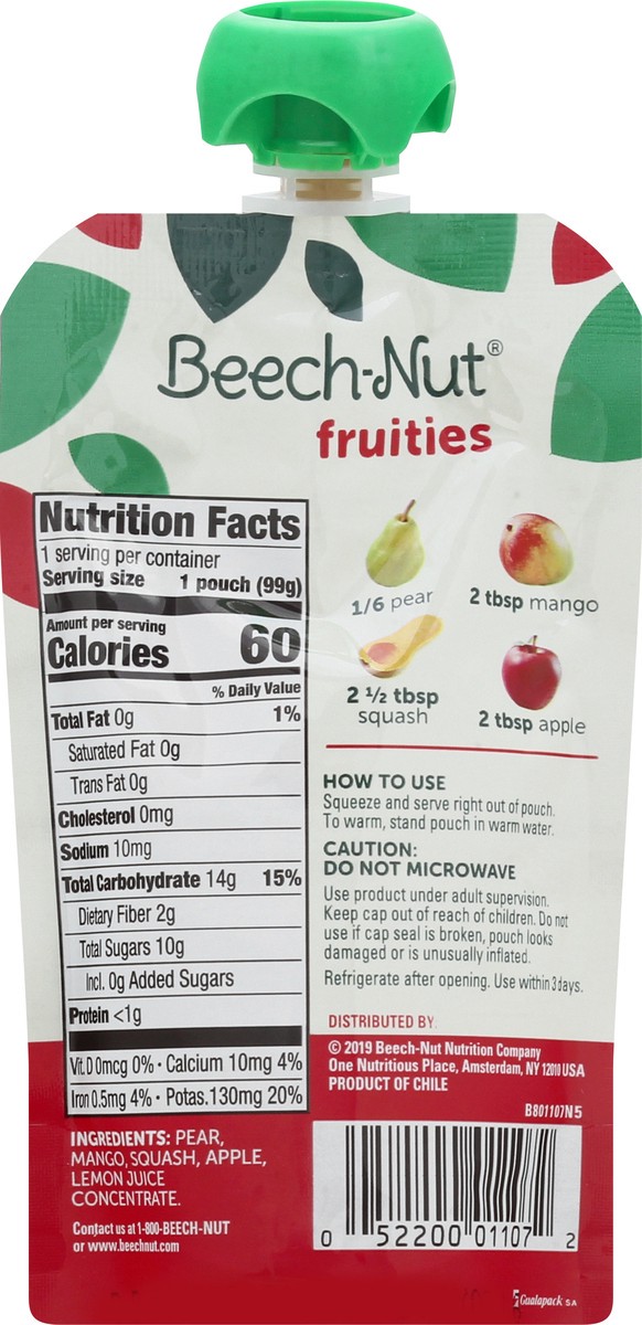 slide 9 of 11, Beech-Nut Stage 2 Pear, Mango & Squash Fruities 3.5 oz, 3.5 oz