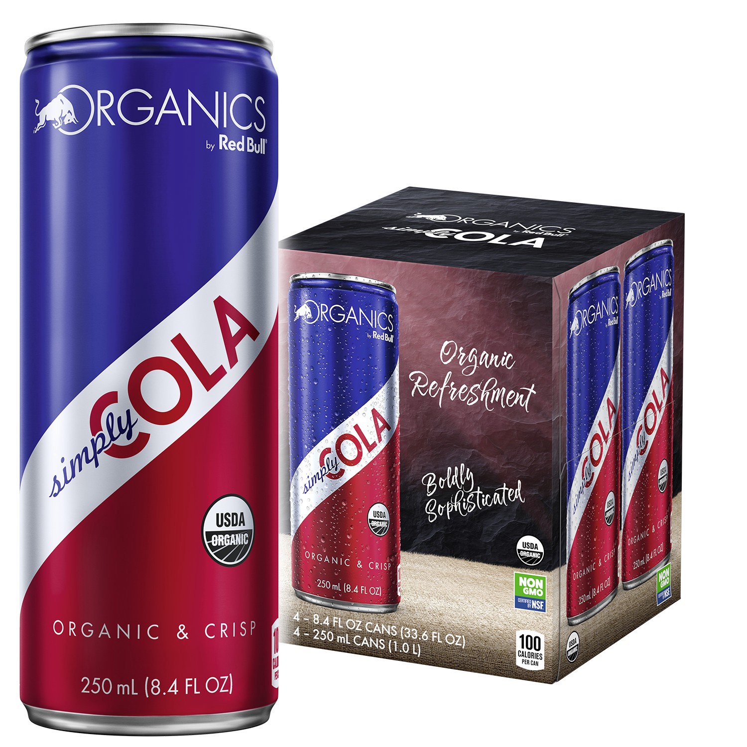 slide 1 of 2, Red Bull ORGANICS by Red Bull, Simply Cola, 8.4 fl oz (4 pack), 4 ct