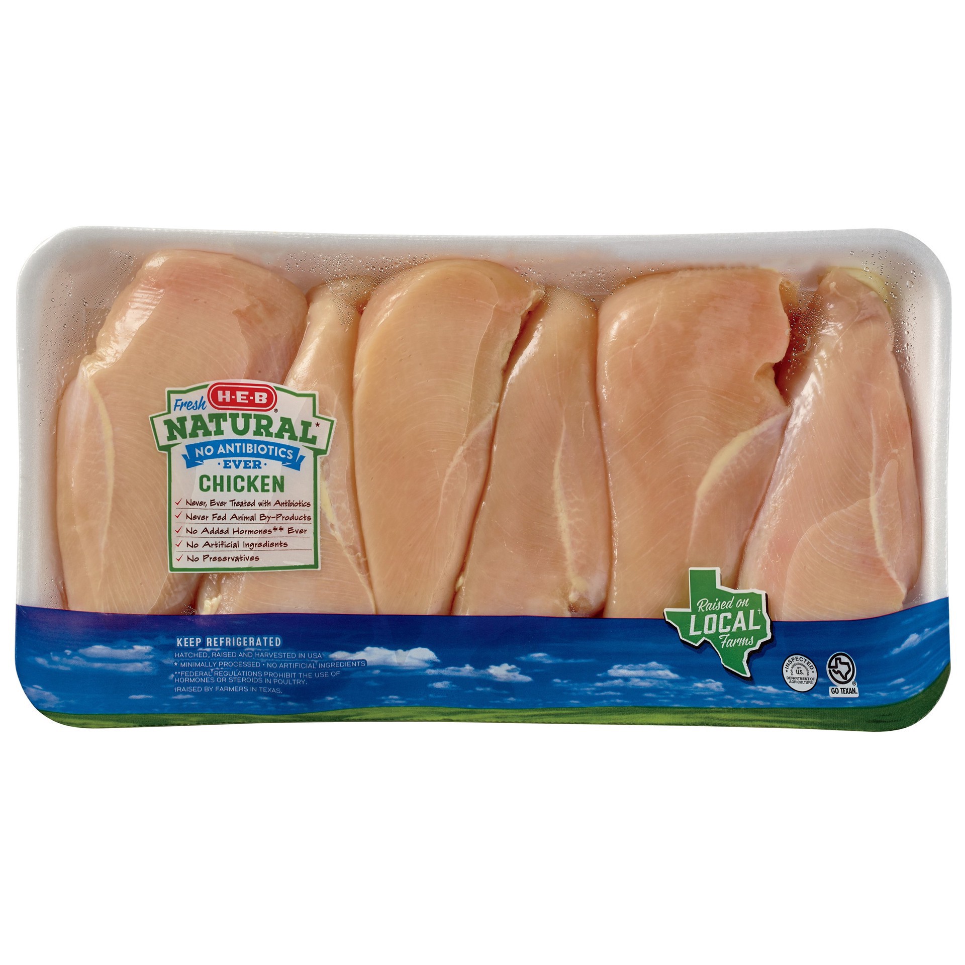 slide 1 of 1, H-E-B Natural Boneless Chicken Breasts - Value Pack, per lb