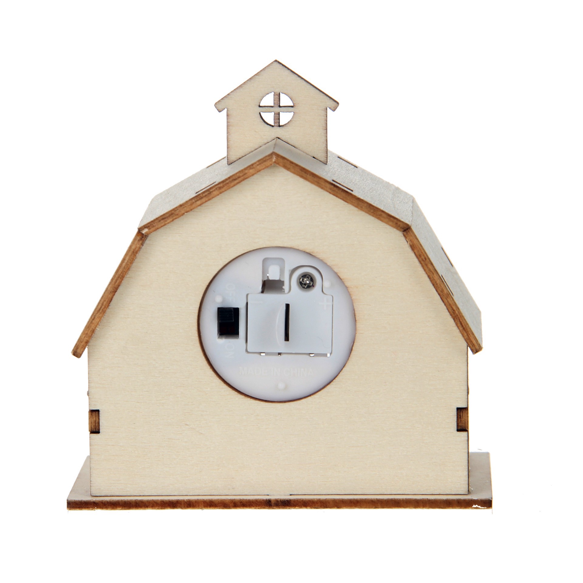 slide 4 of 5, 3.75" Unfinished Village Barn Diy Led Wood Decor By Make Market, 3.75 in