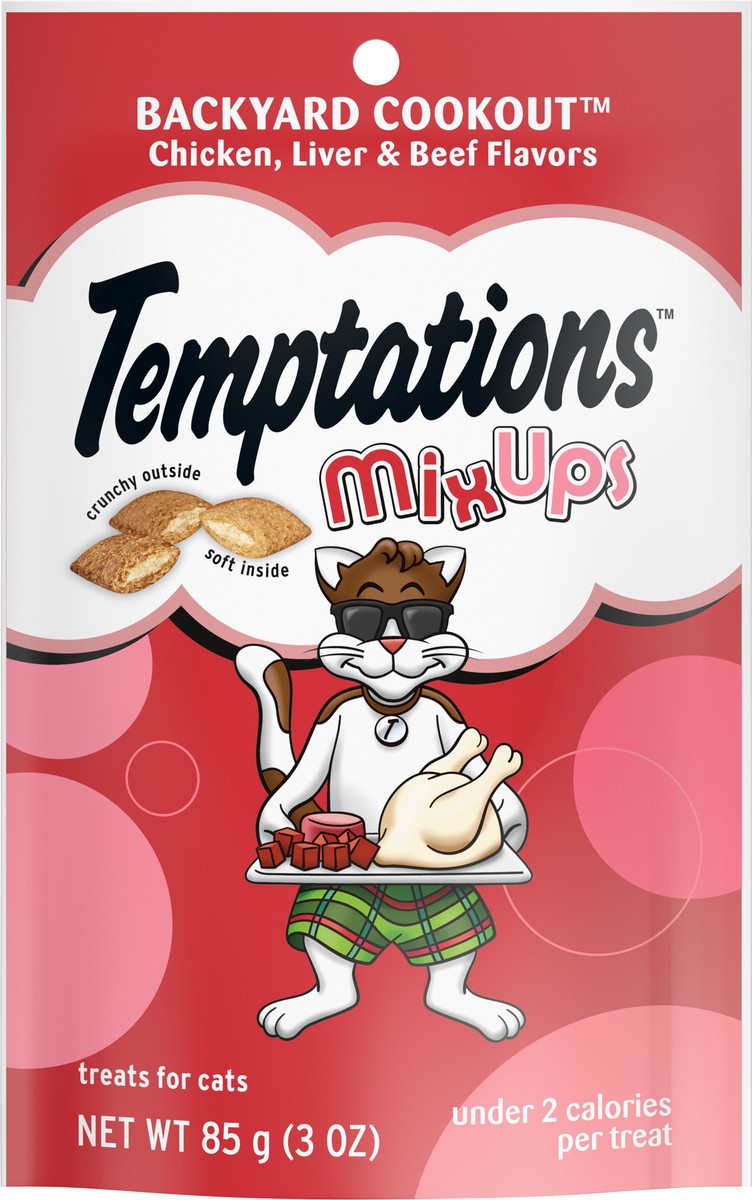 slide 9 of 9, Temptations MixUps Backyard Cookout Chicken, Liver & Beef Flavors Treats for Cats 3 oz, 3 oz