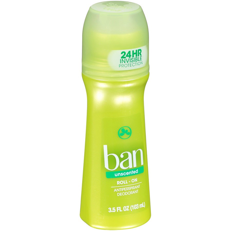 slide 4 of 7, Ban Invisible Roll-on Antiperspirant and Deodorant for Women and Men, Unscented, 3.5 Oz, 3.50 fl oz