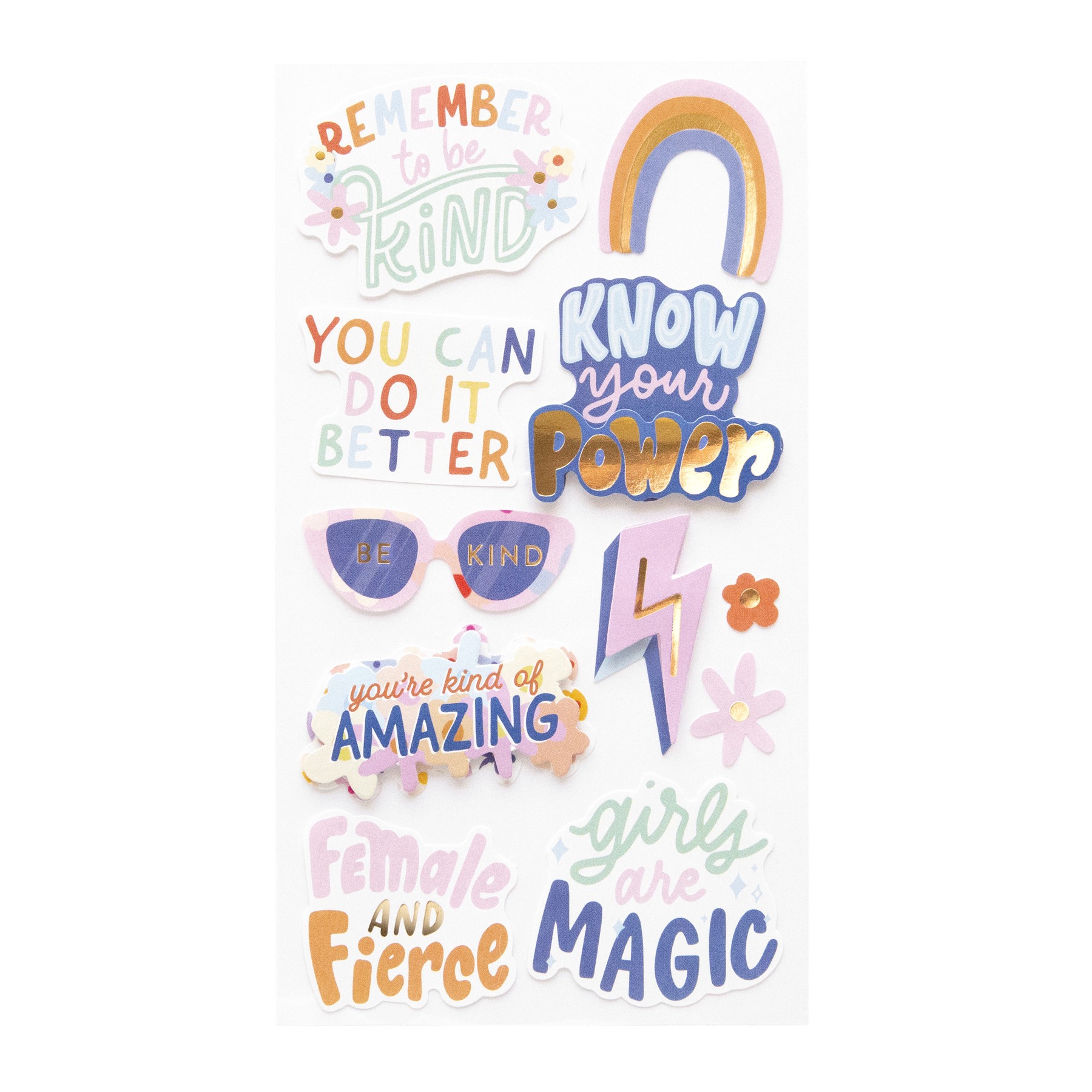 slide 3 of 4, Recollections Girl Power Stickers By Recollection, 3.875 in x 7 in