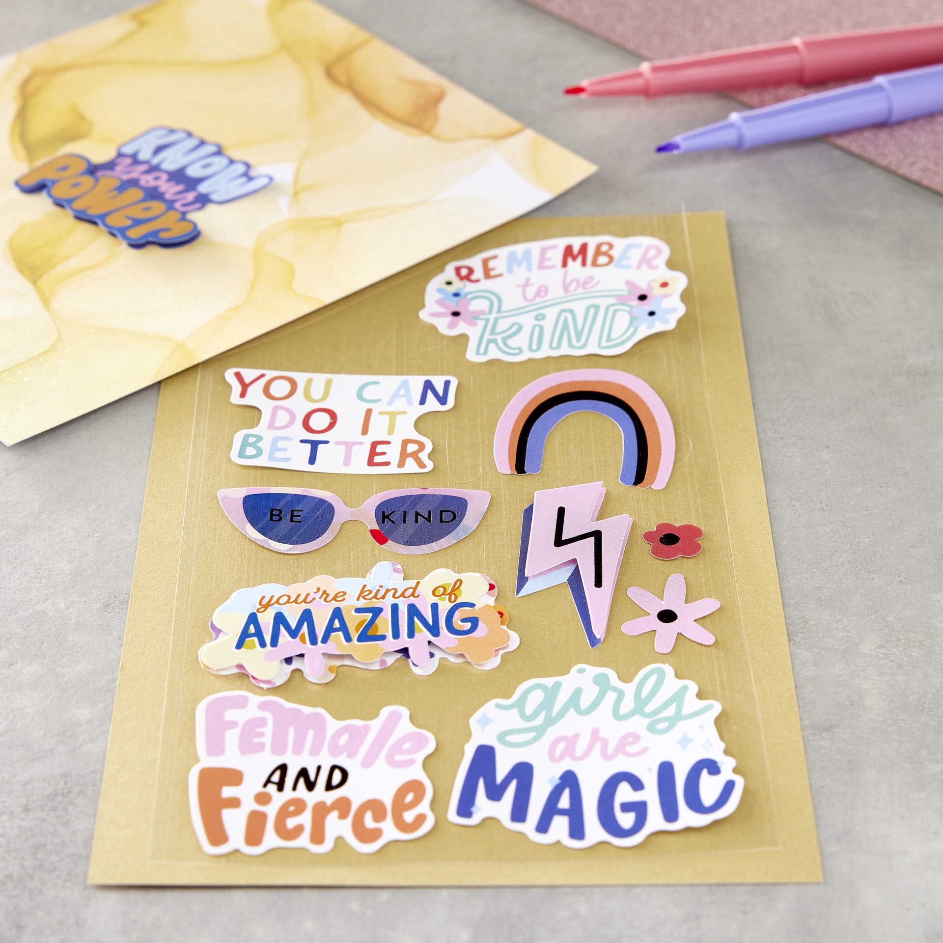 slide 4 of 4, Recollections Girl Power Stickers By Recollection, 3.875 in x 7 in