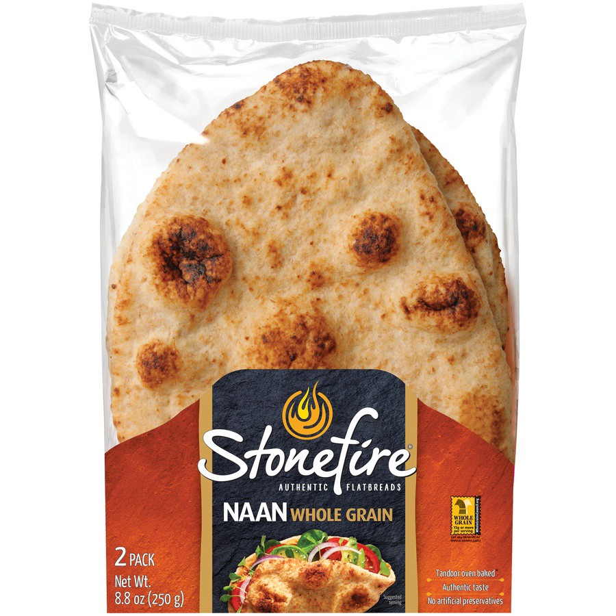 slide 1 of 3, Stonefire Naan Whole Grain, 2 ct; 4.4 oz