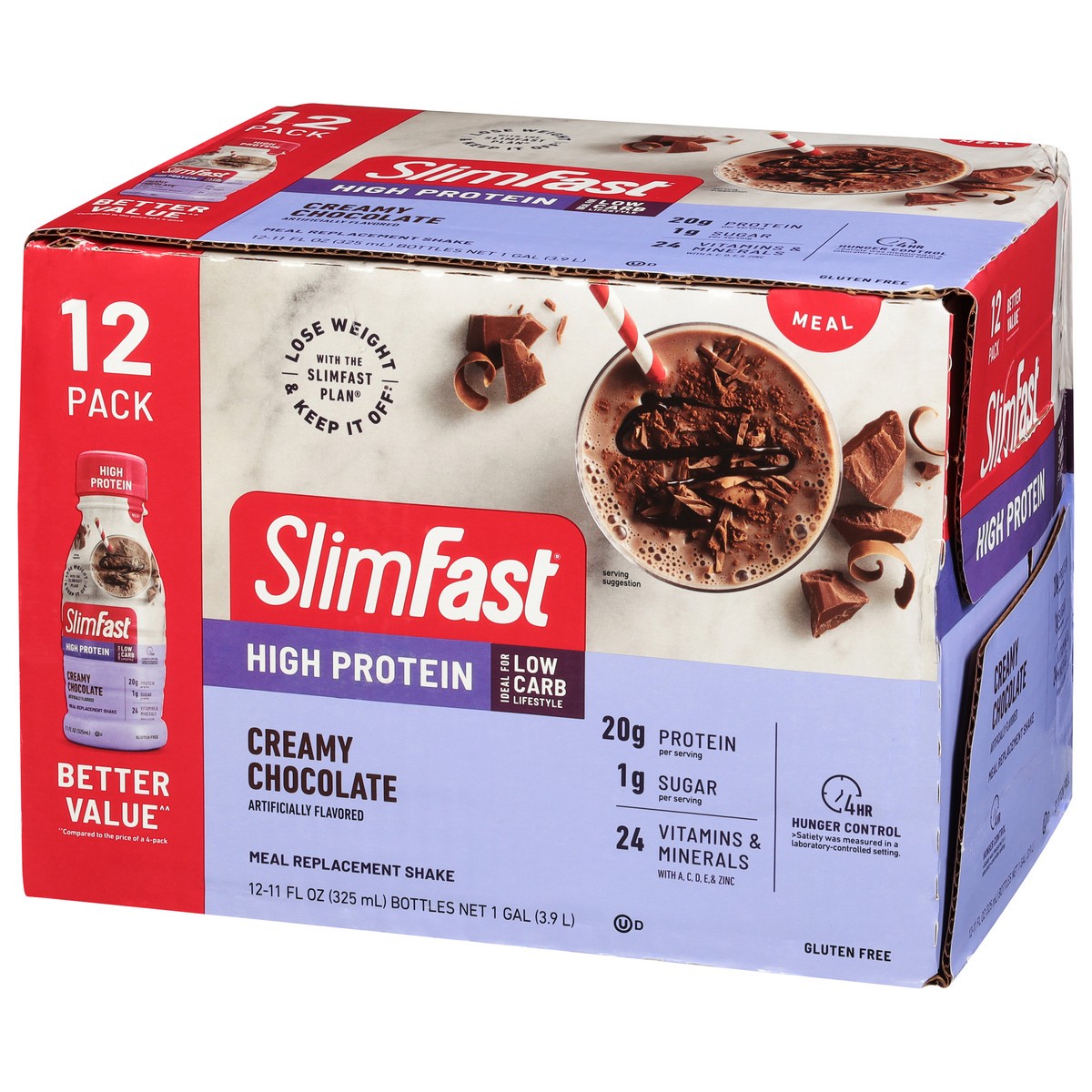 slide 4 of 11, SlimFast High Protein Creamy Chocolate Meal Replacement Shake 12 - 11 fl oz Bottles, 12 ct