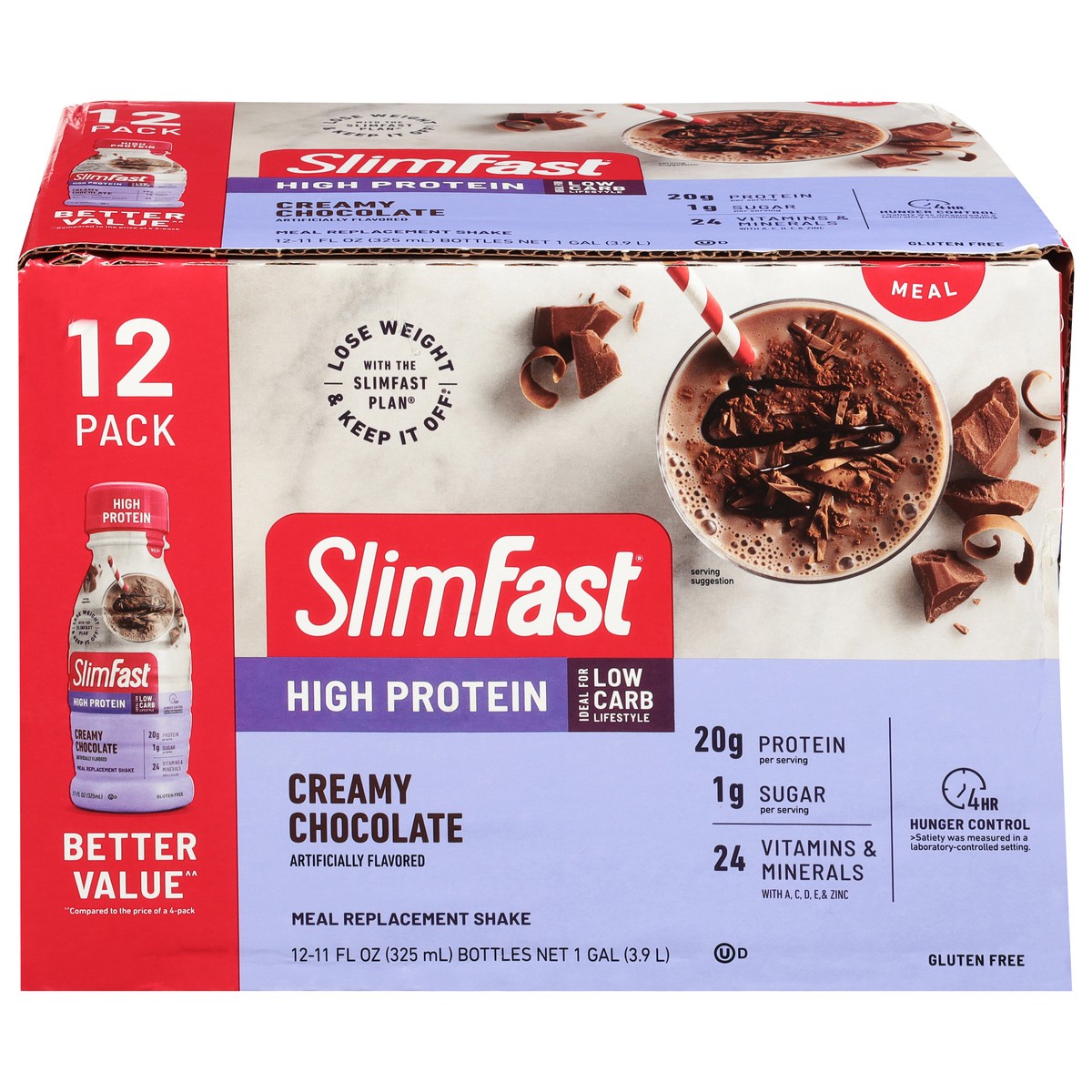 slide 1 of 11, SlimFast High Protein Creamy Chocolate Meal Replacement Shake 12 - 11 fl oz Bottles, 12 ct