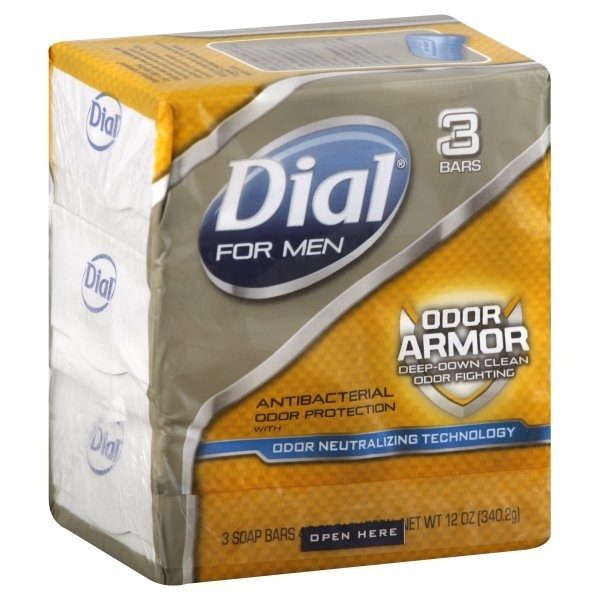 slide 1 of 1, Dial Soap Bar, Antibacterial, Odor Armor, 3 ct