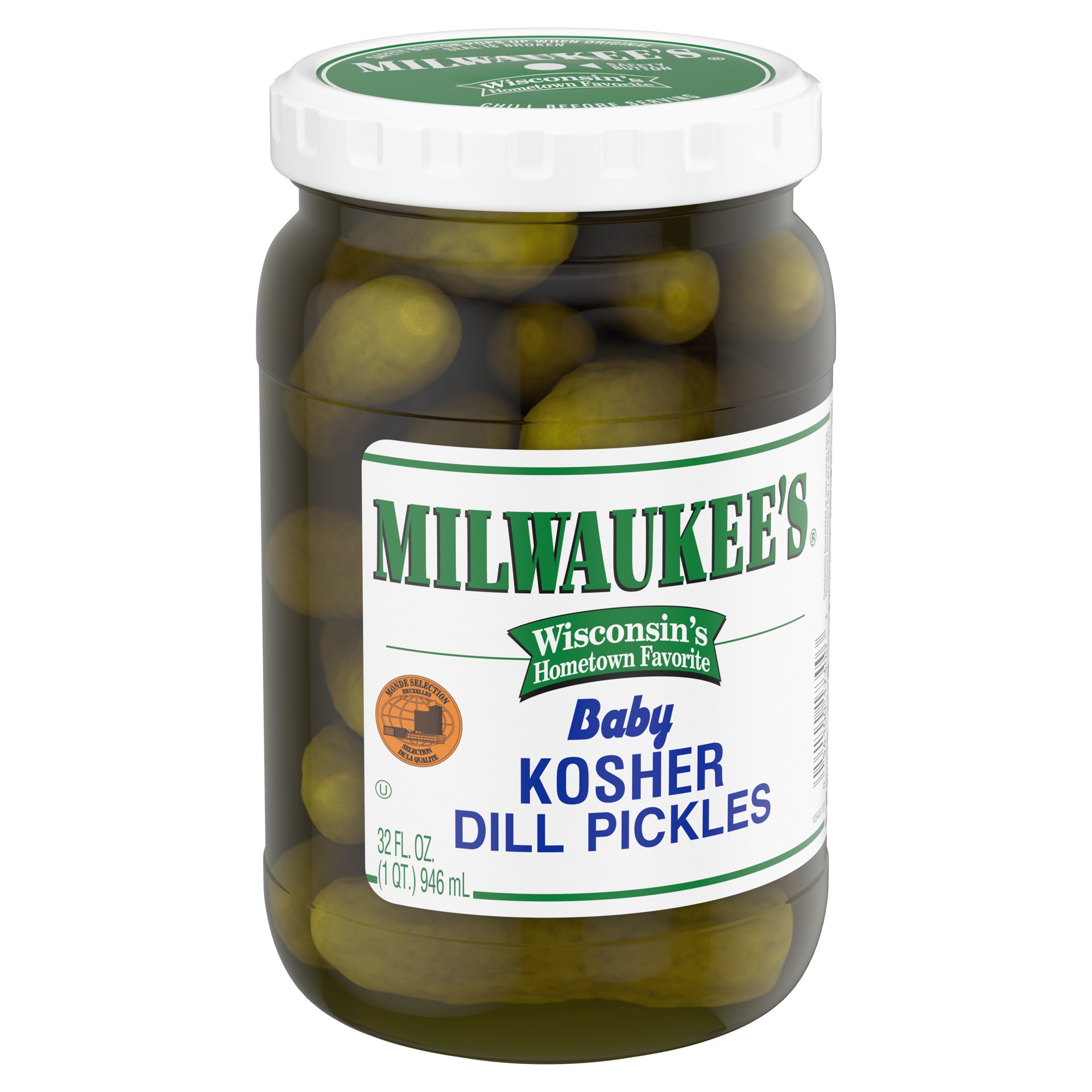 slide 3 of 5, Milwaukee's Baby Kosher Dill Pickles, 32 oz., 32 fl oz