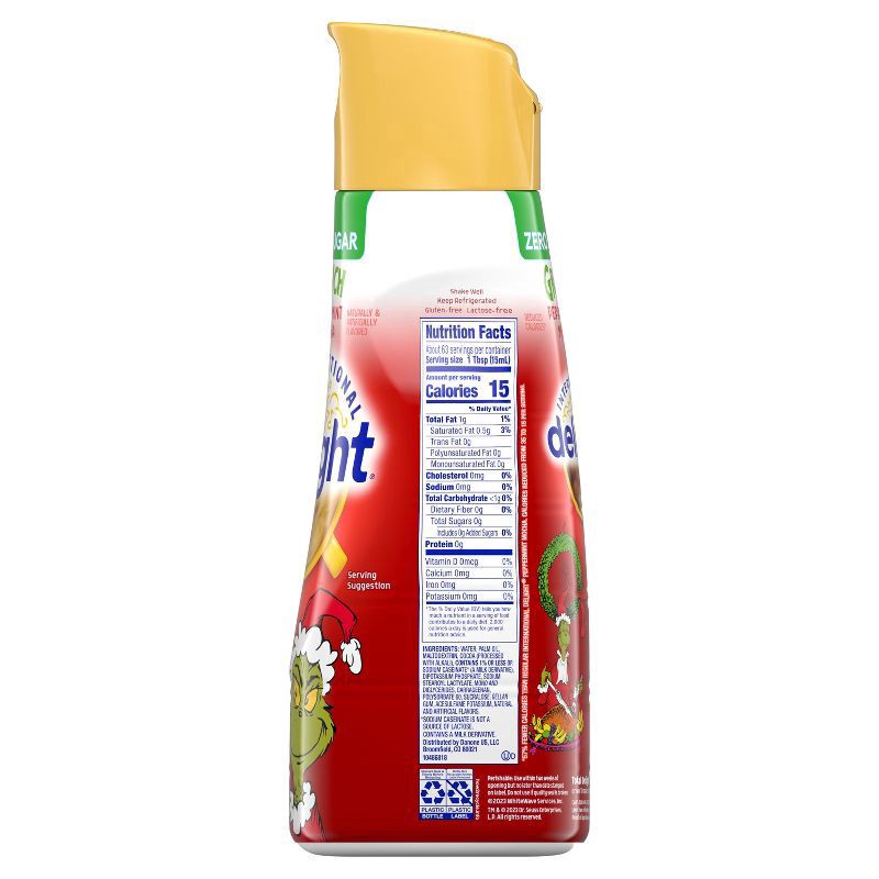 slide 3 of 8, International Delight Home Alone Zero Sugar Peppermint Mocha Coffee Creamer, 32 FL OZ Bottle, 32 fl oz