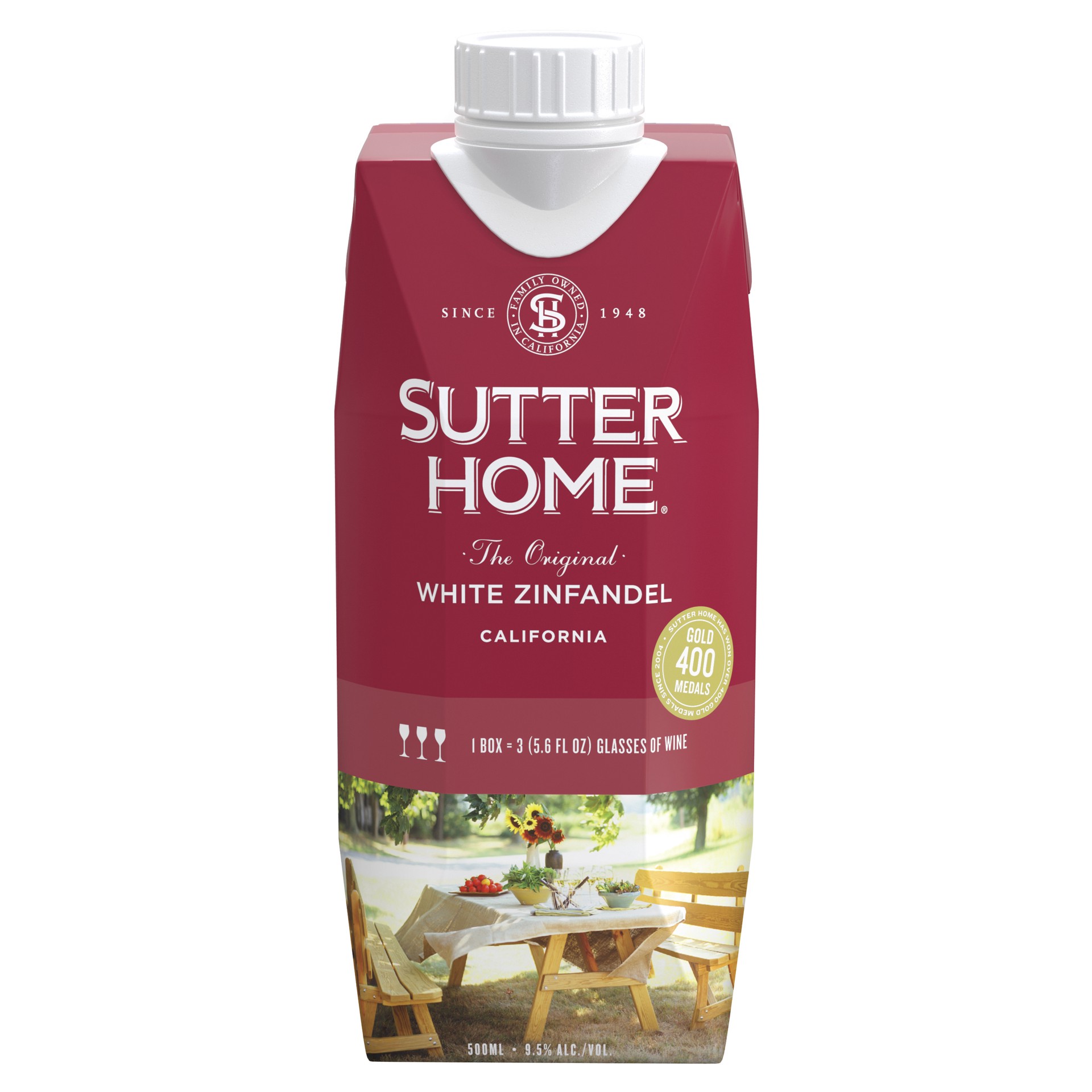 slide 1 of 1, Sutter Home White Zinfandel, 500 ml