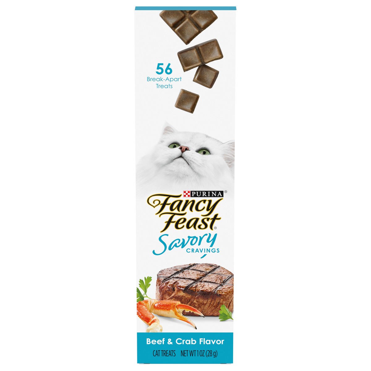 slide 1 of 9, Fancy Feast Purina Fancy Feast Limited Ingredient Cat Treats, Savory Cravings Beef & Crab Flavor, 1 oz