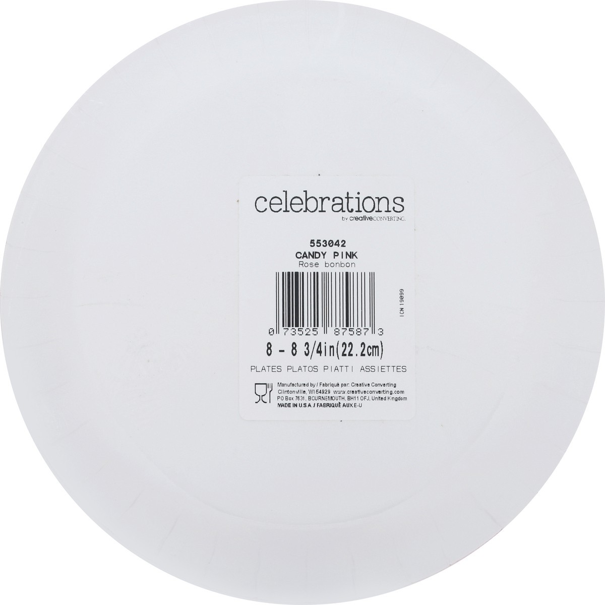 slide 11 of 11, Creative Converting Candy Pink Plates 8 ea, 8 ct