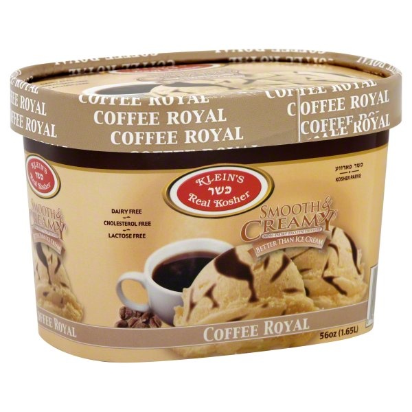 slide 1 of 1, Klein's Real Kosher Smooth & Creamy Non-dairy Frozen Dessert Coffee Royal, 56 oz