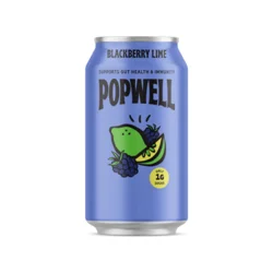 Popwell Blackberry Lime 12 fl oz Prebiotic Soda