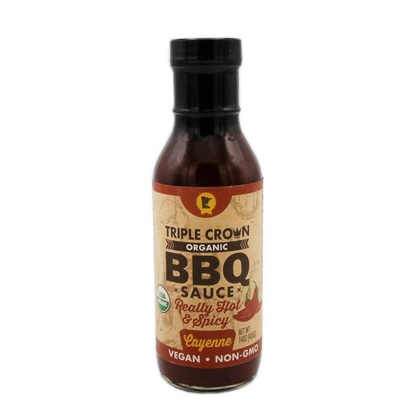 slide 1 of 1, Triple Crown Organic BBQ Sauce Cayenne, 14 oz