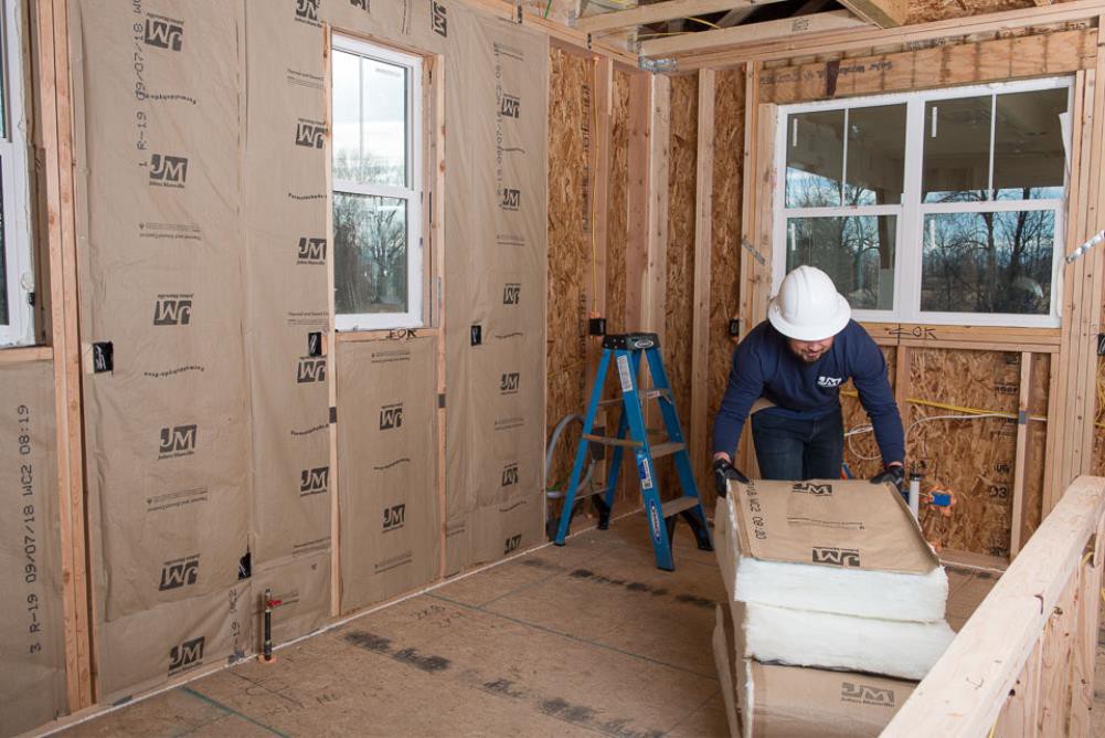 slide 3 of 6, Johns Manville R- 15 Wall Kraft faced Fiberglass Batt Insulation 103.97-sq ft ( 23-in W x 93-in L), 1 ct