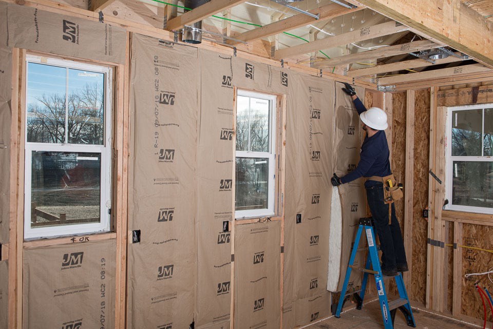 slide 5 of 6, Johns Manville R- 15 Wall Kraft faced Fiberglass Batt Insulation 103.97-sq ft ( 23-in W x 93-in L), 1 ct