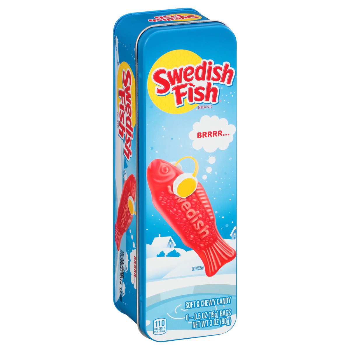 slide 4 of 9, SWEDISH FISH Holiday Tin Soft & Chewy Candy, 3.17 oz, 0.20 lb