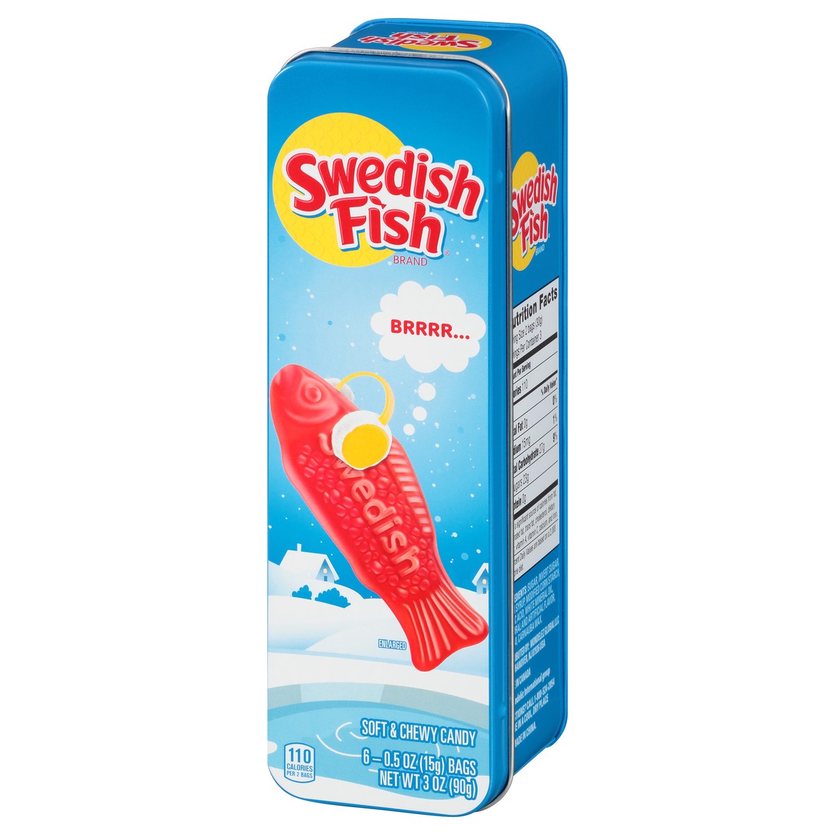 slide 2 of 9, SWEDISH FISH Holiday Tin Soft & Chewy Candy, 3.17 oz, 0.20 lb