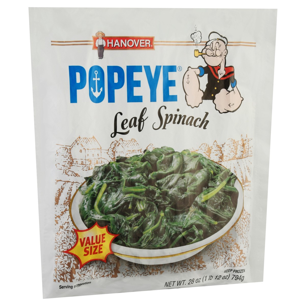 slide 5 of 9, Hanover Popeye Value Size Leaf Spinach 28 oz, 28 oz