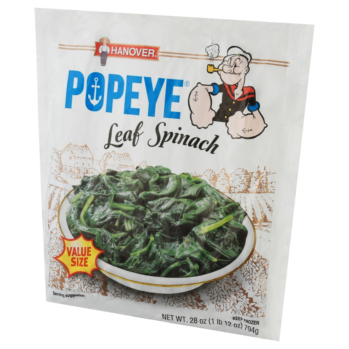 slide 9 of 9, Hanover Popeye Value Size Leaf Spinach 28 oz, 28 oz