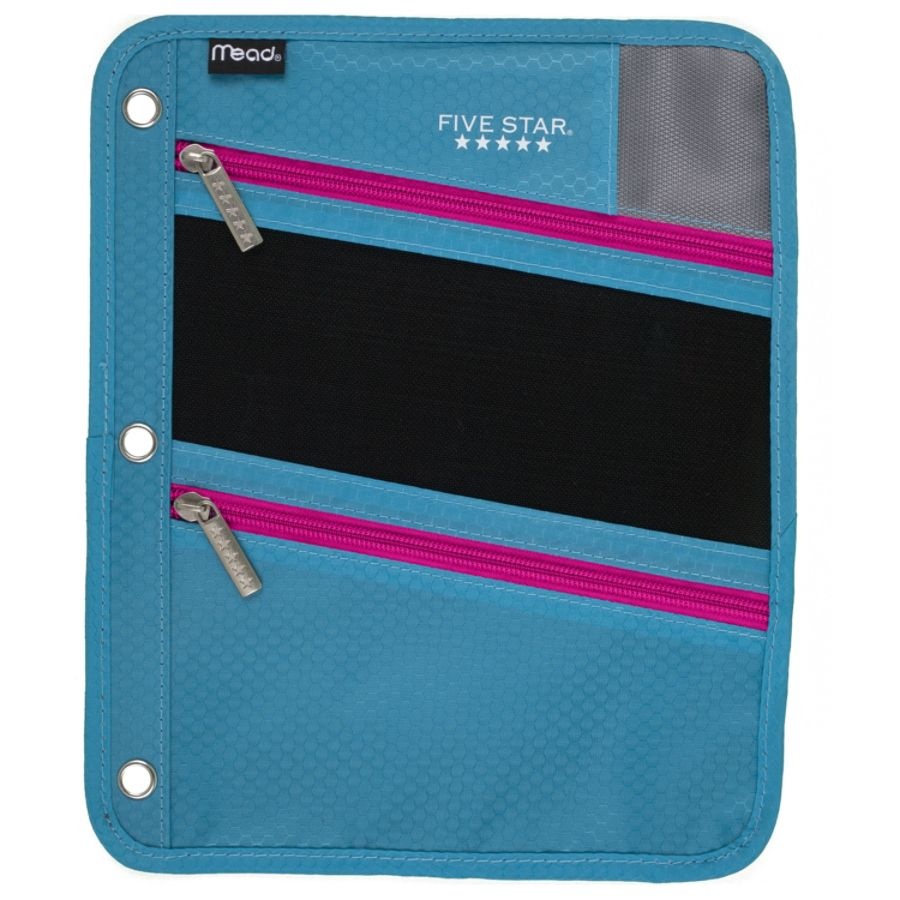 slide 3 of 7, Five Star Zipper Three-Hole Punched Pencil Pouch, Assorted Colors, 1 ct