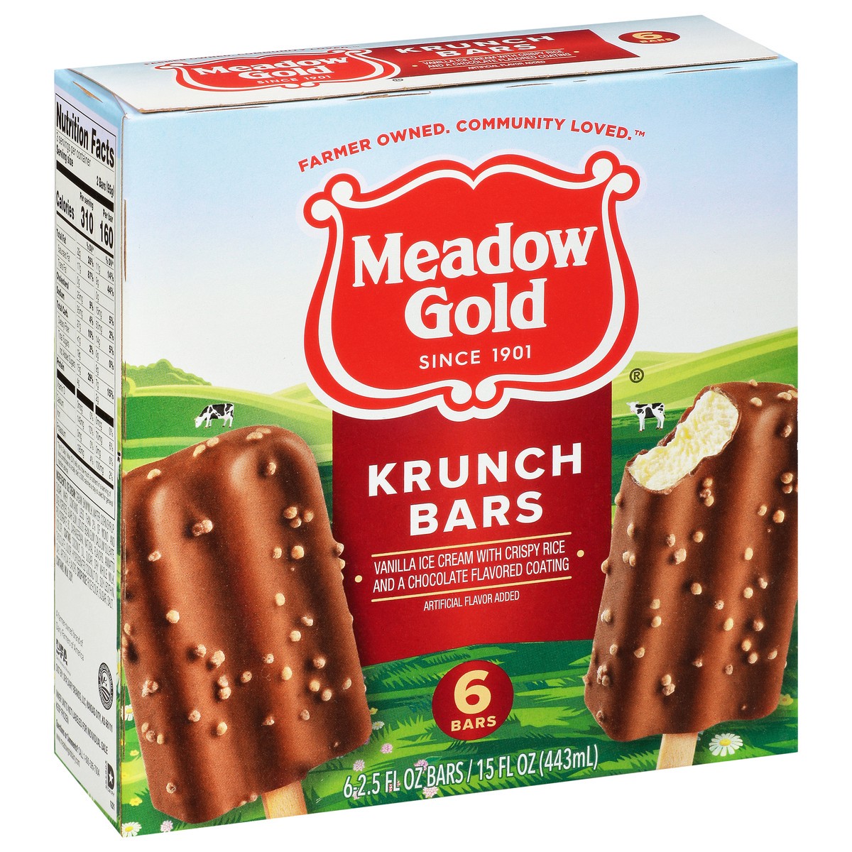 slide 12 of 13, Meadow Gold Krunch Bars 6 - 2.5 fl oz Bars, 6 ct