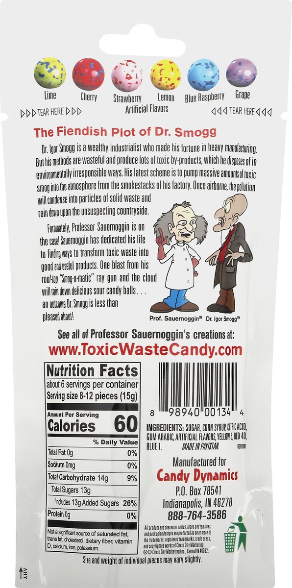 slide 2 of 9, Toxic Waste Smog Balls, Sour, 3 oz